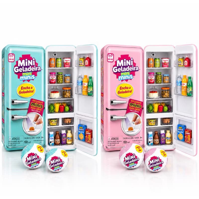 Mini Geladeira Surpresa Mini Brands com Miniaturas Colecionáveis